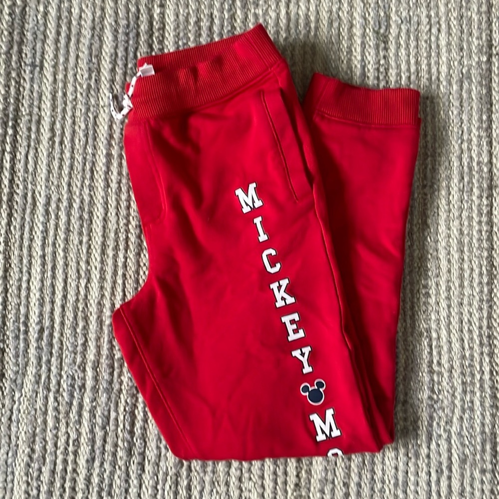 Janie and Jack boys red Mickey sweatpants